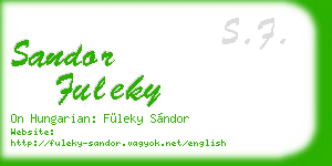 sandor fuleky business card