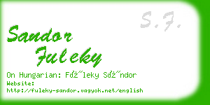 sandor fuleky business card